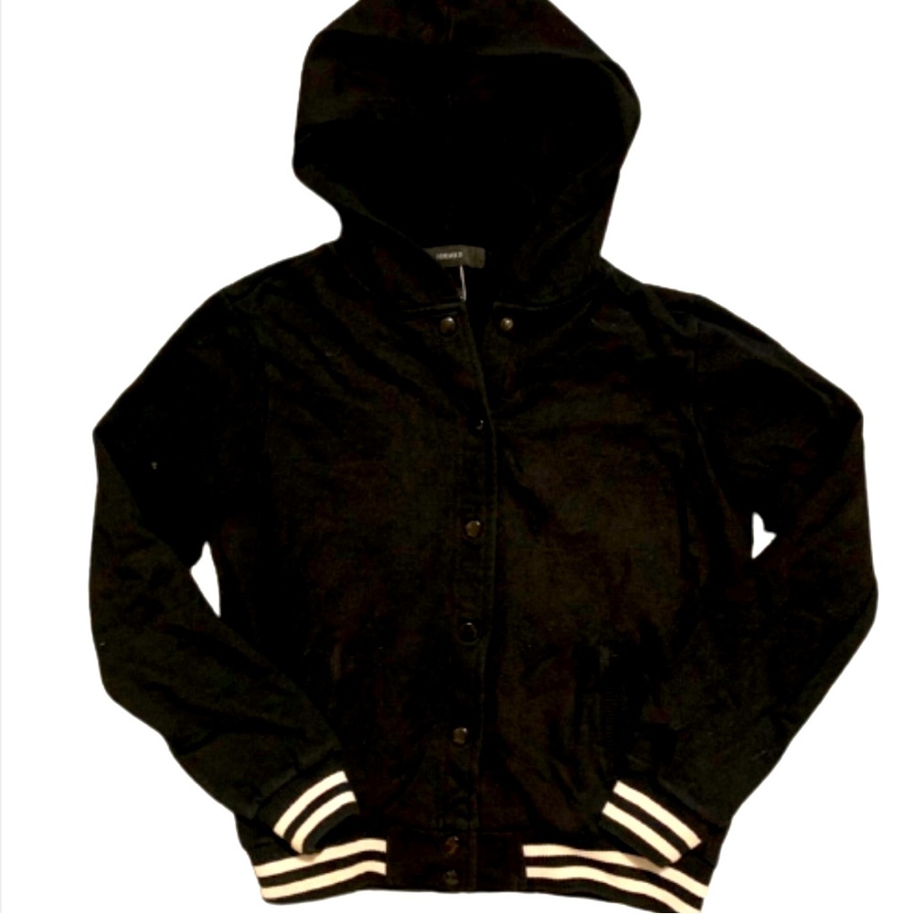 Forever 21 Black Letterman Hoodie